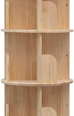 Rotating Bookshelf, 360 Display 5 Tier Floor Standing Bookcase Storage Rack for Kids&Adult, Wood Narrow Book Shelf Organizer for Bedroom, Living Room, Study Room(63 * 17.32 * 17.32inch)