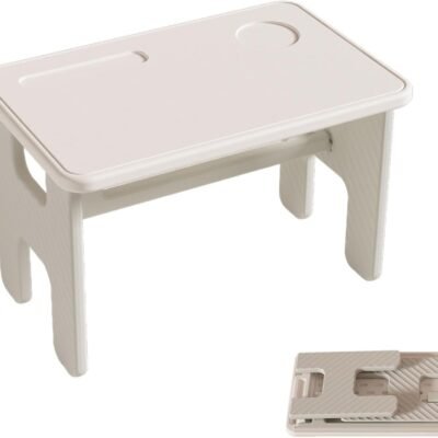 - Children's Plastic Foldable Multifunction Table, Children's Art Craft Study Activity, Picnic and Entertainment Table, Toddler Folding Table (White & Gray)