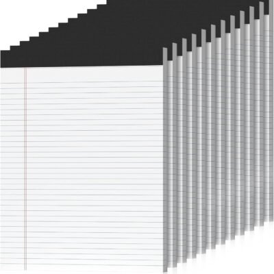 12 Pack Legal Pads 8.5 x 11 College Ruled 600 Sheets Note Pads 8.5 x 11 Inch Notepads Perforated Writing Pads 8.5 x 11 Pads of Paper Lined White Paper, 50 Sheets per Notepad for Home, Office, School