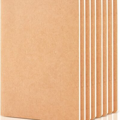 8 Pack Unlined Kraft Paper Notebooks, Blank Journal Note Pad for Drawing Writing, Small Sketchbook Travel Journal Bulk for Women Kids Students Office School Supplies, A5, 60 Pages, 8.3” X 5.5”